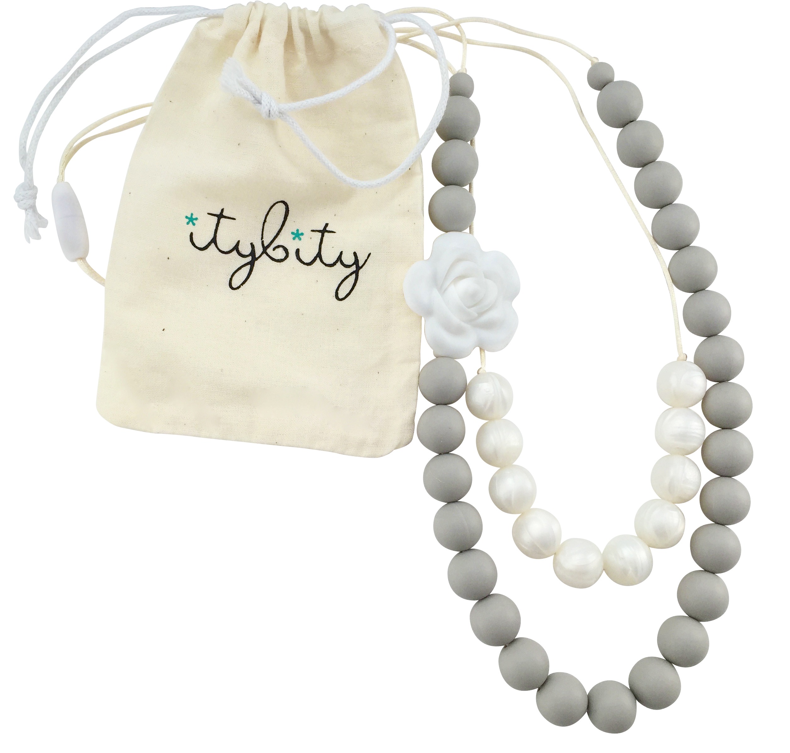Pearl sales teething necklace